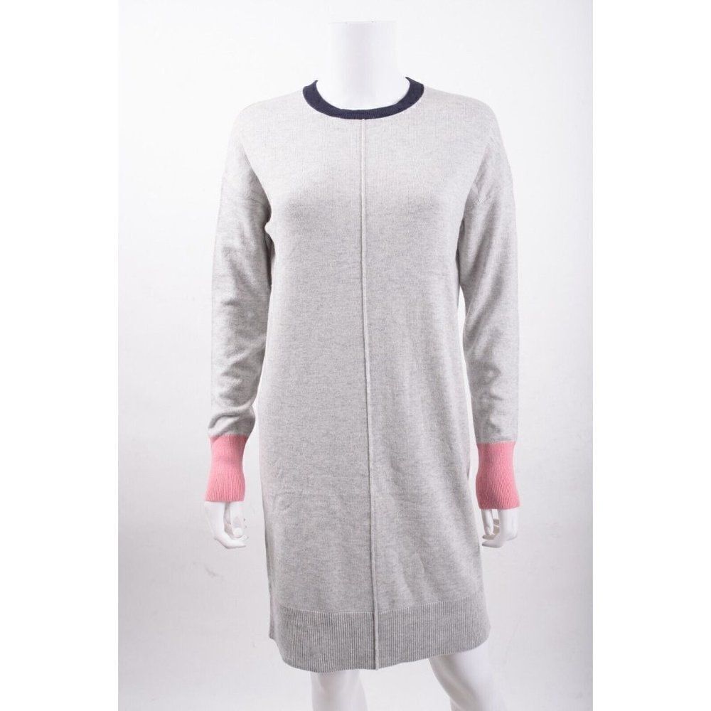 Boden Womens Knit Sweater Dress UK 8 US 4 Gray Knee Length Colorblock NWT